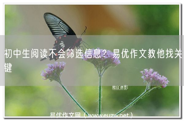 初中生阅读不会筛选信息？易优作文教他找关键