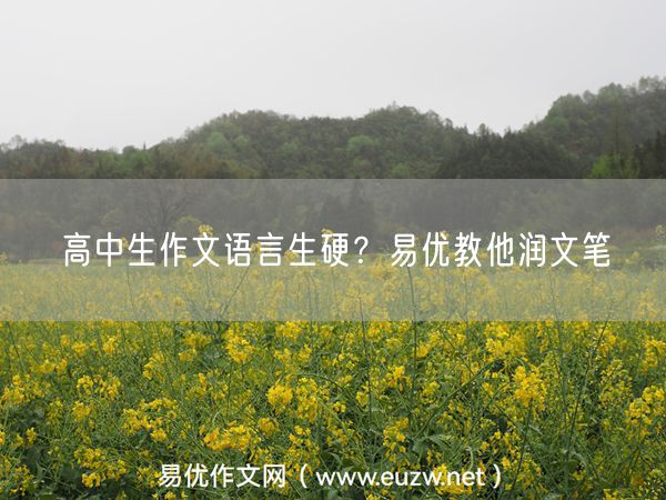 高中生作文语言生硬？易优教他润文笔