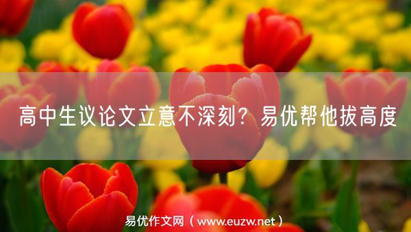 高中生议论文立意不深刻？易优帮他拔高度