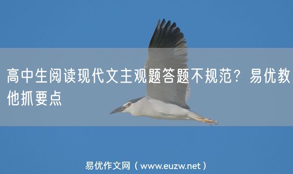 高中生阅读现代文主观题答题不规范？易优教他抓要点